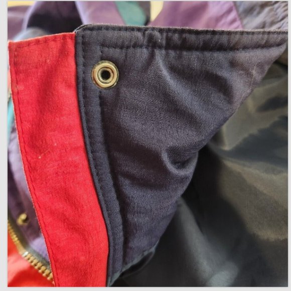 Vtg 90s HELLY HANSEN Windbreaker Mock Neck Zip Snap Jacket - Picture 14 of 14